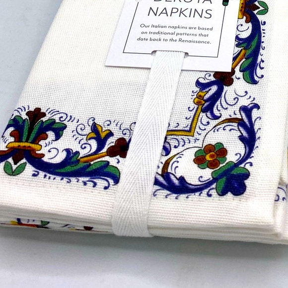 Sur La Table Deruta Napkin Set Of 4 Napkins (2 Sets) Made In Italy NWT - Picture 6 of 8